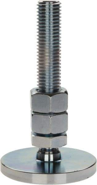 Gibraltar - 3/4-10 Bolt Thread, Studded Pivotal Stud Mount Leveling Pad & Mount - 6,000 Max Lb Capacity, 3" Base Diam - Apex Tool & Supply