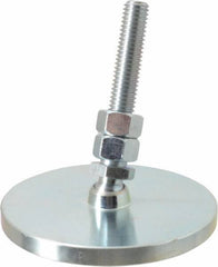 Gibraltar - 1/2-13 Bolt Thread, Studded Pivotal Stud Mount Leveling Pad & Mount - 3,500 Max Lb Capacity, 4" Base Diam - Apex Tool & Supply