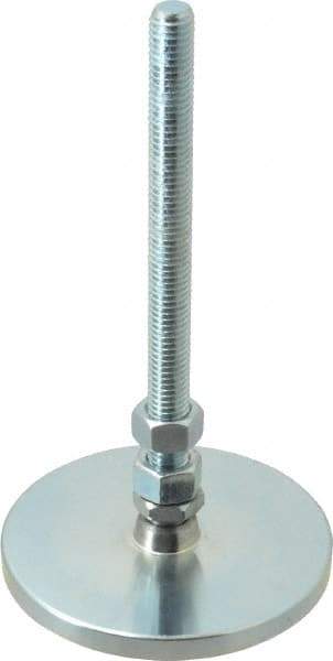 Gibraltar - 1/2-13 Bolt Thread, Studded Pivotal Stud Mount Leveling Pad & Mount - 3,500 Max Lb Capacity, 4" Base Diam - Apex Tool & Supply