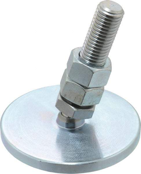 Gibraltar - 3/4-10 Bolt Thread, Studded Pivotal Stud Mount Leveling Pad & Mount - 6,000 Max Lb Capacity, 4" Base Diam - Apex Tool & Supply