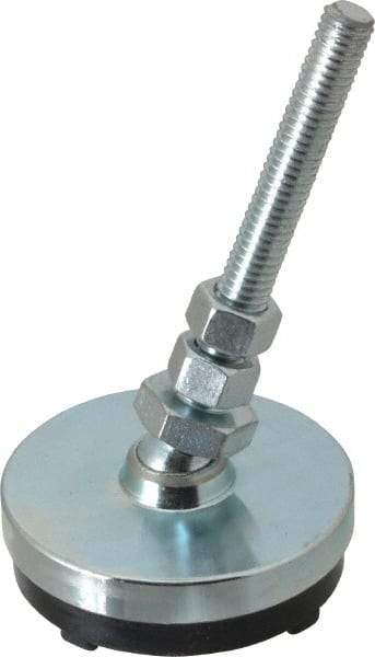 Gibraltar - 3/8-16 Bolt Thread, Studded Pivotal Stud Mount Leveling Pad & Mount - 1,500 Max Lb Capacity, 2-1/2" Base Diam - Apex Tool & Supply