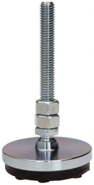 Gibraltar - 1/2-13 Bolt Thread, Studded Pivotal Stud Mount Leveling Pad & Mount - 3,000 Max Lb Capacity, 3" Base Diam - Apex Tool & Supply