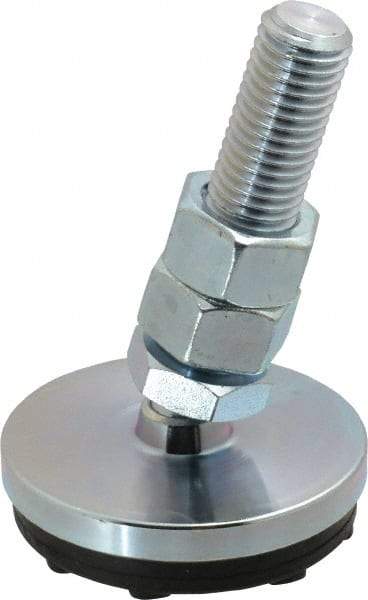 Gibraltar - 3/4-10 Bolt Thread, Studded Pivotal Stud Mount Leveling Pad & Mount - 5,500 Max Lb Capacity, 3" Base Diam - Apex Tool & Supply