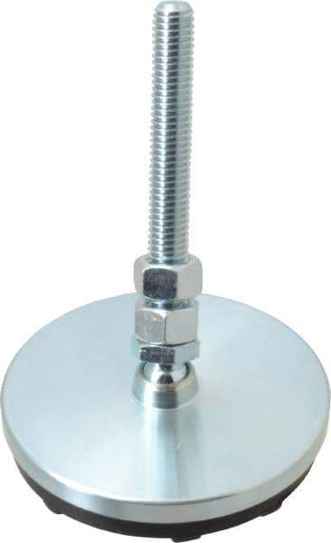 Gibraltar - 1/2-13 Bolt Thread, Studded Pivotal Stud Mount Leveling Pad & Mount - 3,000 Max Lb Capacity, 4" Base Diam - Apex Tool & Supply