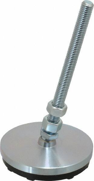 Gibraltar - 1/2-13 Bolt Thread, Studded Pivotal Stud Mount Leveling Pad & Mount - 3,000 Max Lb Capacity, 4" Base Diam - Apex Tool & Supply