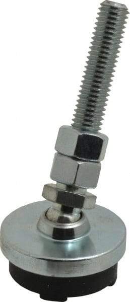 Gibraltar - 1/2-13 Bolt Thread, Studded Pivotal Stud Mount Leveling Pad & Mount - 3,500 Max Lb Capacity, 2" Base Diam - Apex Tool & Supply
