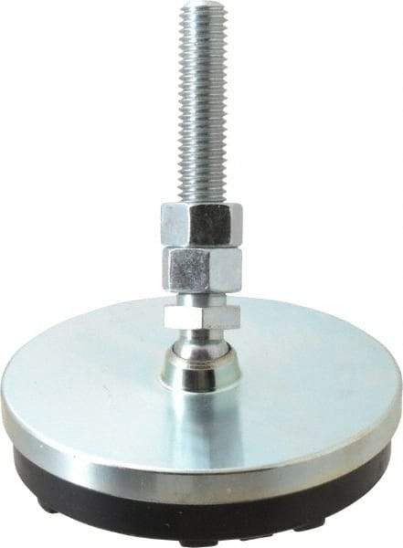 Gibraltar - 1/2-13 Bolt Thread, Studded Pivotal Stud Mount Leveling Pad & Mount - 3,500 Max Lb Capacity, 4" Base Diam - Apex Tool & Supply