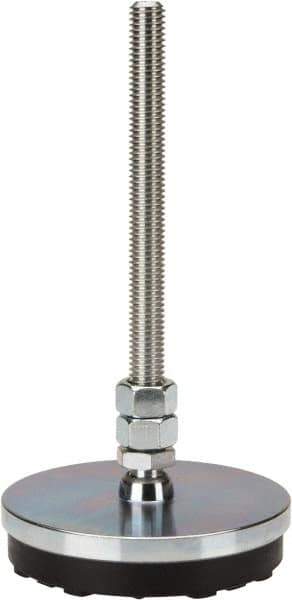 Gibraltar - 1/2-13 Bolt Thread, Studded Pivotal Stud Mount Leveling Pad & Mount - 3,500 Max Lb Capacity, 4" Base Diam - Apex Tool & Supply