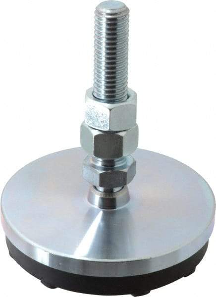 Gibraltar - 5/8-11 Bolt Thread, Studded Pivotal Stud Mount Leveling Pad & Mount - 5,000 Max Lb Capacity, 4" Base Diam - Apex Tool & Supply