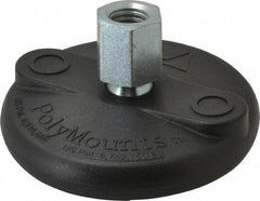 Gibraltar - 5000 Lb Capacity, 1/2-13 Thread, 1-5/8" OAL, Steel Stud, Tapped Pivotal Socket Mount Leveling Mount - Material Grade 1214, 3" Base Diam, Glass Filled Nylon Pad - Apex Tool & Supply