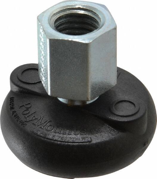 Gibraltar - 4000 Lb Capacity, 5/8-11 Thread, 1-5/8" OAL, Steel Stud, Tapped Pivotal Socket Mount Leveling Mount - Material Grade 1214, 2" Base Diam, Steel Pad - Apex Tool & Supply