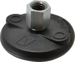 Gibraltar - 5000 Lb Capacity, 5/8-11 Thread, 1-5/8" OAL, Steel Stud, Tapped Pivotal Socket Mount Leveling Mount - Material Grade 1214, 3" Base Diam, Steel Pad - Apex Tool & Supply
