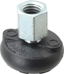 Gibraltar - 4000 Lb Capacity, 5/8-11 Thread, 1-5/8" OAL, Steel Stud, Tapped Pivotal Socket Mount Leveling Mount - Material Grade 1214, 2" Base Diam, Elastomer Pad - Apex Tool & Supply