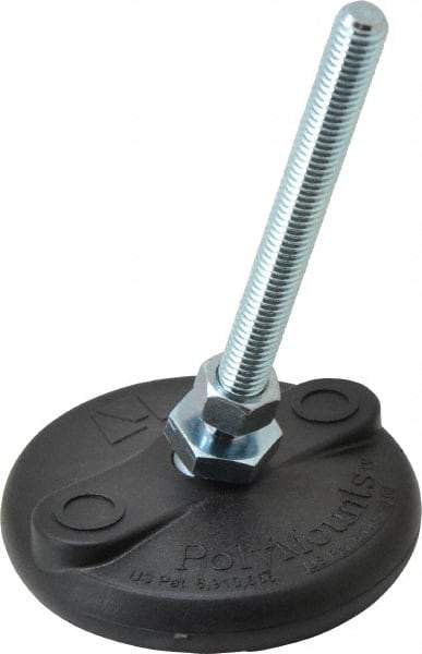 Gibraltar - 3/8-16 Bolt Thread, Studded Pivotal Stud Mount Leveling Pad & Mount - 5,000 Max Lb Capacity, 3" Base Diam - Apex Tool & Supply