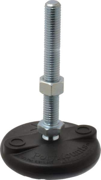 Gibraltar - 1/2-13 Bolt Thread, Studded Pivotal Stud Mount Leveling Pad & Mount - 5,000 Max Lb Capacity, 3" Base Diam - Apex Tool & Supply