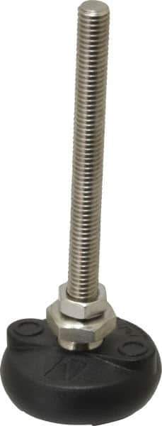 Gibraltar - 3/8-16 Bolt Thread, Studded Pivotal Stud Mount Leveling Pad & Mount - 4,000 Max Lb Capacity, 2" Base Diam - Apex Tool & Supply