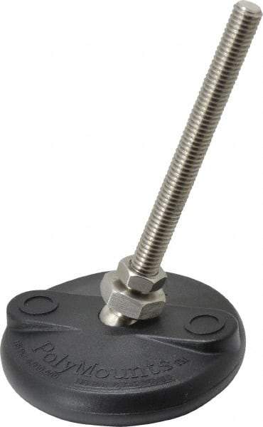 Gibraltar - 3/8-16 Bolt Thread, Studded Pivotal Stud Mount Leveling Pad & Mount - 5,000 Max Lb Capacity, 3" Base Diam - Apex Tool & Supply