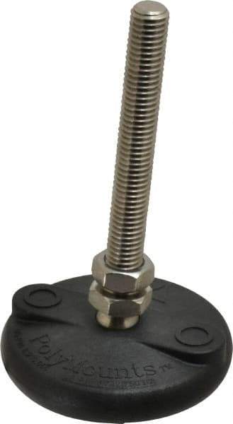 Gibraltar - 1/2-13 Bolt Thread, Studded Pivotal Stud Mount Leveling Pad & Mount - 5,000 Max Lb Capacity, 3" Base Diam - Apex Tool & Supply