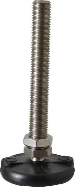 Gibraltar - M20 Bolt Thread, Studded Pivotal Stud Mount Leveling Pad & Mount - 2,270 Kg Capacity, 76mm Base Diam - Apex Tool & Supply
