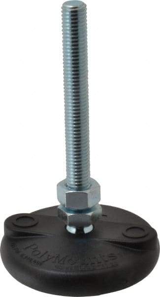 Gibraltar - M12 Bolt Thread, Studded Pivotal Stud Mount Leveling Pad & Mount - 2,270 Kg Capacity, 76mm Base Diam - Apex Tool & Supply