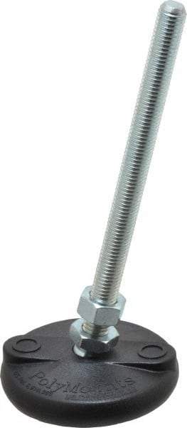Gibraltar - M12 Bolt Thread, Studded Pivotal Stud Mount Leveling Pad & Mount - 2,270 Kg Capacity, 76mm Base Diam - Apex Tool & Supply