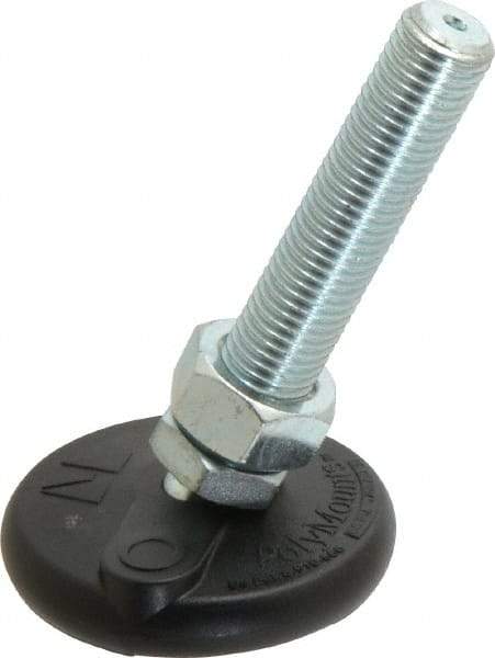 Gibraltar - M20 Bolt Thread, Studded Pivotal Stud Mount Leveling Pad & Mount - 2,270 Kg Capacity, 76mm Base Diam - Apex Tool & Supply