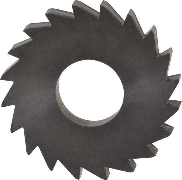 Made in USA - 1" Diam x 1/8" Blade Thickness x 3/8" Arbor Hole Diam, 20 Tooth Slitting and Slotting Saw - Arbor Connection, Right Hand, Uncoated, Solid Carbide, Concave Ground - Apex Tool & Supply