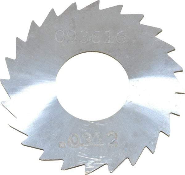 Made in USA - 1-1/4" Diam x 0.0313" Blade Thickness x 1/2" Arbor Hole Diam, 24 Tooth Slitting and Slotting Saw - Arbor Connection, Right Hand, Uncoated, Solid Carbide, Concave Ground - Apex Tool & Supply