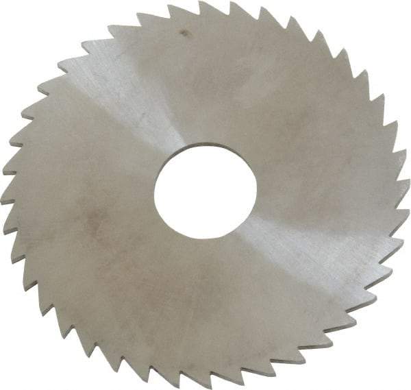 Made in USA - 2" Diam x 1/16" Blade Thickness x 1/2" Arbor Hole Diam, 40 Tooth Slitting and Slotting Saw - Arbor Connection, Right Hand, Uncoated, Solid Carbide, 5° Rake, Concave Ground - Apex Tool & Supply