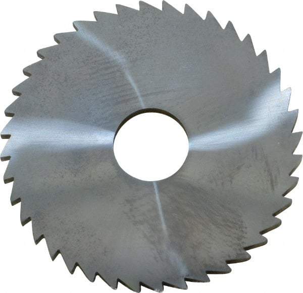 Made in USA - 2" Diam x 1/8" Blade Thickness x 1/2" Arbor Hole Diam, 40 Tooth Slitting and Slotting Saw - Arbor Connection, Right Hand, Uncoated, Solid Carbide, 5° Rake, Concave Ground - Apex Tool & Supply