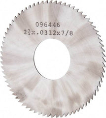 Made in USA - 2-1/2" Diam x 0.0313" Blade Thickness x 7/8" Arbor Hole Diam, 72 Tooth Slitting and Slotting Saw - Arbor Connection, Solid Carbide, Concave Ground - Apex Tool & Supply
