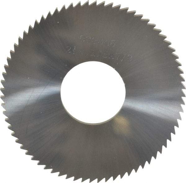 Made in USA - 2-1/2" Diam x 1/8" Blade Thickness x 7/8" Arbor Hole Diam, 72 Tooth Slitting and Slotting Saw - Arbor Connection, Solid Carbide, Concave Ground - Apex Tool & Supply