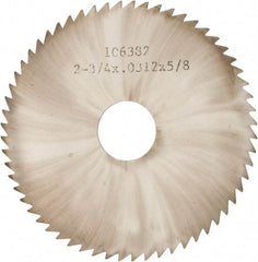 Made in USA - 2-3/4" Diam x 0.0313" Blade Thickness x 5/8" Arbor Hole Diam, 60 Tooth Slitting and Slotting Saw - Arbor Connection, Solid Carbide, Concave Ground - Apex Tool & Supply