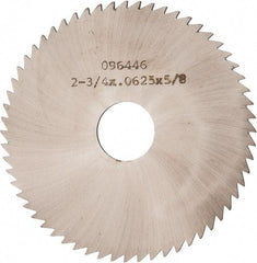 Made in USA - 2-3/4" Diam x 1/16" Blade Thickness x 5/8" Arbor Hole Diam, 60 Tooth Slitting and Slotting Saw - Arbor Connection, Solid Carbide, Concave Ground - Apex Tool & Supply