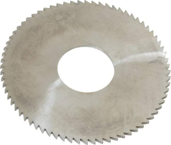 Made in USA - 3" Diam x 0.0781" Blade Thickness x 1" Arbor Hole Diam, 72 Tooth Slitting and Slotting Saw - Arbor Connection, Right Hand, Uncoated, Solid Carbide, 5° Rake, Concave Ground - Apex Tool & Supply