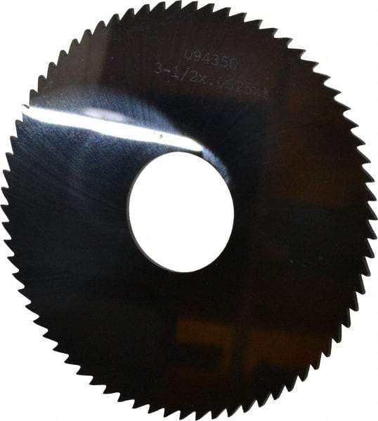 Made in USA - 3-1/2" Diam x 1/16" Blade Thickness x 1" Arbor Hole Diam, 72 Tooth Slitting and Slotting Saw - Arbor Connection, Solid Carbide, Concave Ground - Apex Tool & Supply