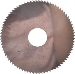 Made in USA - 4" Diam x 1/16" Blade Thickness x 1" Arbor Hole Diam, 80 Tooth Slitting and Slotting Saw - Arbor Connection, Right Hand, Uncoated, Solid Carbide, 5° Rake, Concave Ground - Apex Tool & Supply
