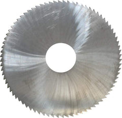 Made in USA - 4" Diam x 0.0938" Blade Thickness x 1" Arbor Hole Diam, 80 Tooth Slitting and Slotting Saw - Arbor Connection, Right Hand, Uncoated, Solid Carbide, 5° Rake, Concave Ground - Apex Tool & Supply