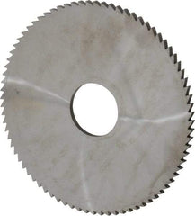 Made in USA - 4" Diam x 1/8" Blade Thickness x 1" Arbor Hole Diam, 80 Tooth Slitting and Slotting Saw - Arbor Connection, Right Hand, Uncoated, Solid Carbide, 5° Rake, Concave Ground - Apex Tool & Supply
