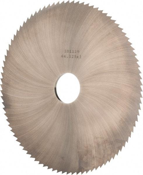 Made in USA - 6" Diam x 1/8" Blade Thickness x 1" Arbor Hole Diam, 120 Tooth Slitting and Slotting Saw - Arbor Connection, Solid Carbide, Concave Ground - Apex Tool & Supply
