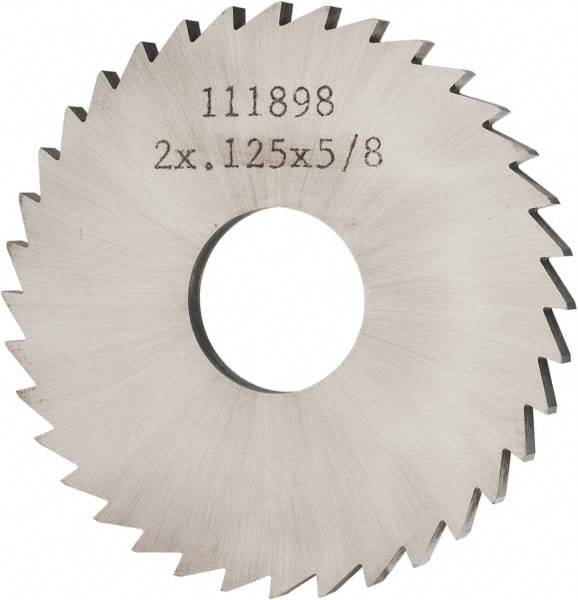 Made in USA - 2" Diam x 1/8" Blade Thickness x 5/8" Arbor Hole Diam, 36 Tooth Slitting and Slotting Saw - Arbor Connection, Solid Carbide, Concave Ground - Apex Tool & Supply