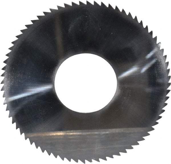 Made in USA - 2-3/4" Diam x 0.0313" Blade Thickness x 1" Arbor Hole Diam, 72 Tooth Slitting and Slotting Saw - Arbor Connection, Uncoated, Solid Carbide, Concave Ground - Apex Tool & Supply