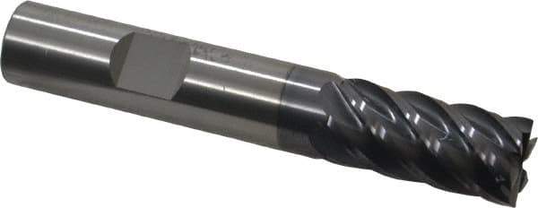 RobbJack - 1/2", 6 Flute, Single End, Solid Carbide, 0.0060 - 0.0090" Corner Radius End Mill - 3" OAL, 40° Helix, Right Hand Flute, 1" LOC, Right Hand Cut - Apex Tool & Supply