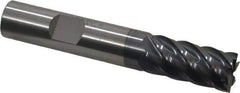 RobbJack - 1/2", 6 Flute, Single End, Solid Carbide, 0.0060 - 0.0090" Corner Radius End Mill - 3" OAL, 40° Helix, Right Hand Flute, 1" LOC, Right Hand Cut - Apex Tool & Supply