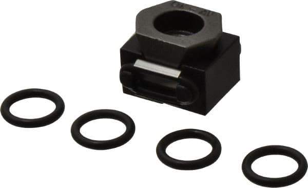 Mitee-Bite - 2,000 Lb Holding Force Single Vise Wedge Clamp - 0.79" Wide x 0.59" Deep x 3/7" High Base, 48 to 52 HRC, 0.79 to 0.98" Jaw Spread, 7 Lb/Ft Torque, 10-32 Screw Thread - Apex Tool & Supply