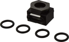 Mitee-Bite - 2,000 Lb Holding Force Single Vise Wedge Clamp - 0.79" Wide x 0.59" Deep x 3/7" High Base, 48 to 52 HRC, 0.79 to 0.98" Jaw Spread, 7 Lb/Ft Torque, 10-32 Screw Thread - Apex Tool & Supply