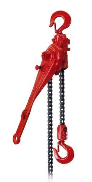 Coffing - 6,000 Lb Lifting Capacity, Lever Hoist - Made from Roller Chain, 120 Lb Avg Pull to Lift Rated Load, 2 Chains - Apex Tool & Supply