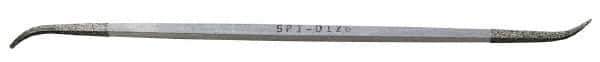 Grobet - 6" OAL Fine Three Square Riffler Diamond File - 1 LOC, 126 Grit - Apex Tool & Supply