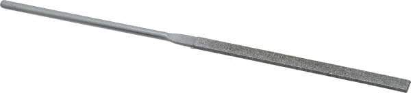 Grobet - 5-1/2" OAL Medium Equalling Needle Diamond File - 2-1/2 LOC, 126 Grit - Apex Tool & Supply