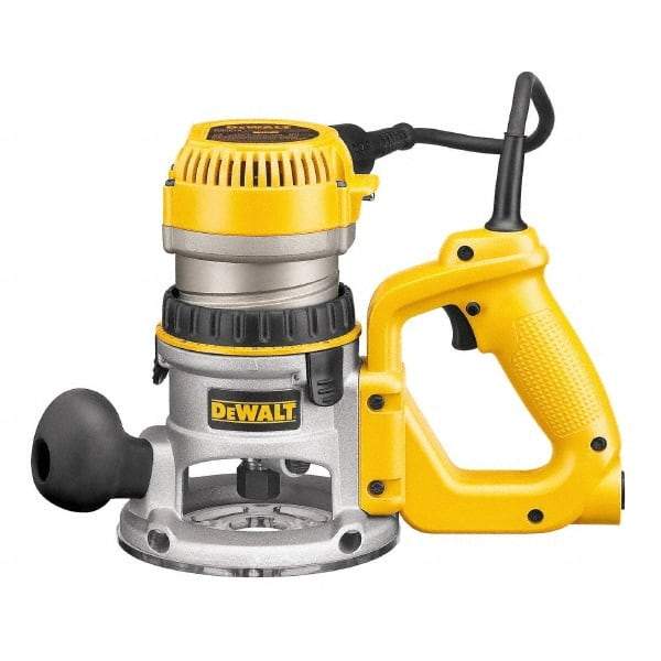DeWALT - 8,000 to 24,000 RPM, 2.25 HP, 12 Amp, D-Handle Electric Router - 1/4 and 1/2 Inch Collet - Apex Tool & Supply